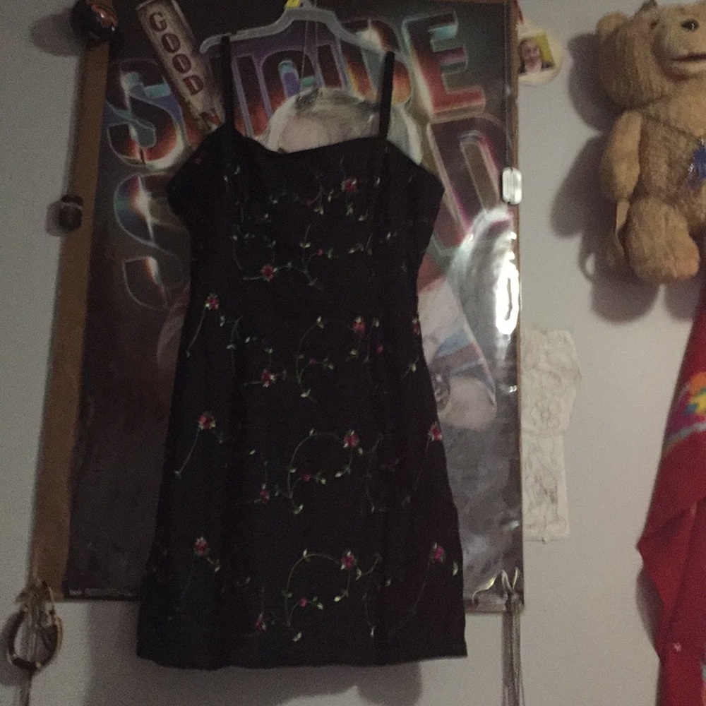 short black with dress with flowers